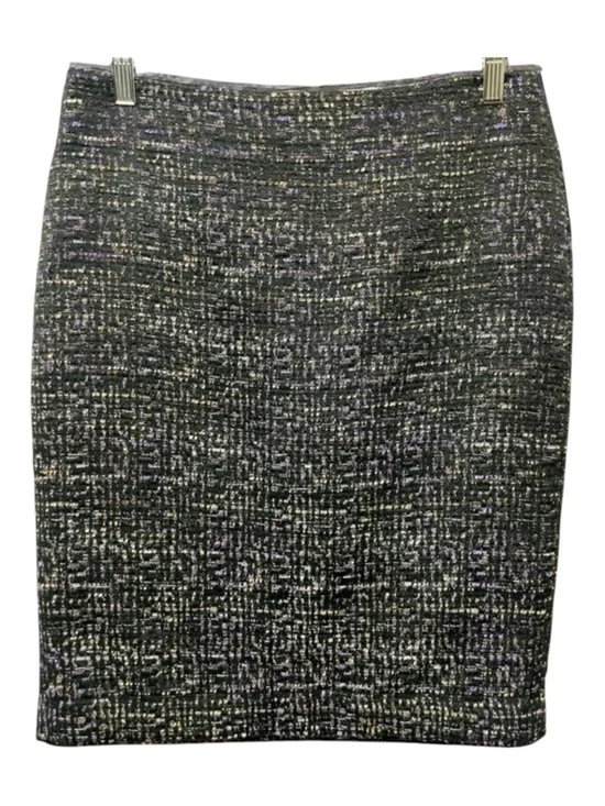 Ann Taylor Tweed Mini Skirt Womens 8 Wool Blend Back Zip Lined Textured - Picture 2 of 10